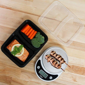 Freshware two-compartment bento box illustrating organized lunch options