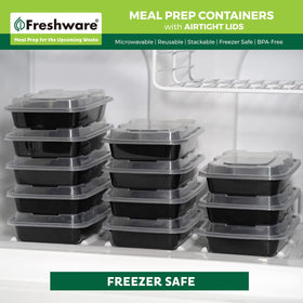 Freshware BPA-free plastic containers ensure safe food storage at home.