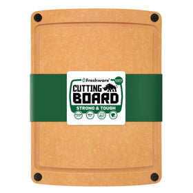 Freshware cutting board 15x11 with juice groove for mess-free prep.