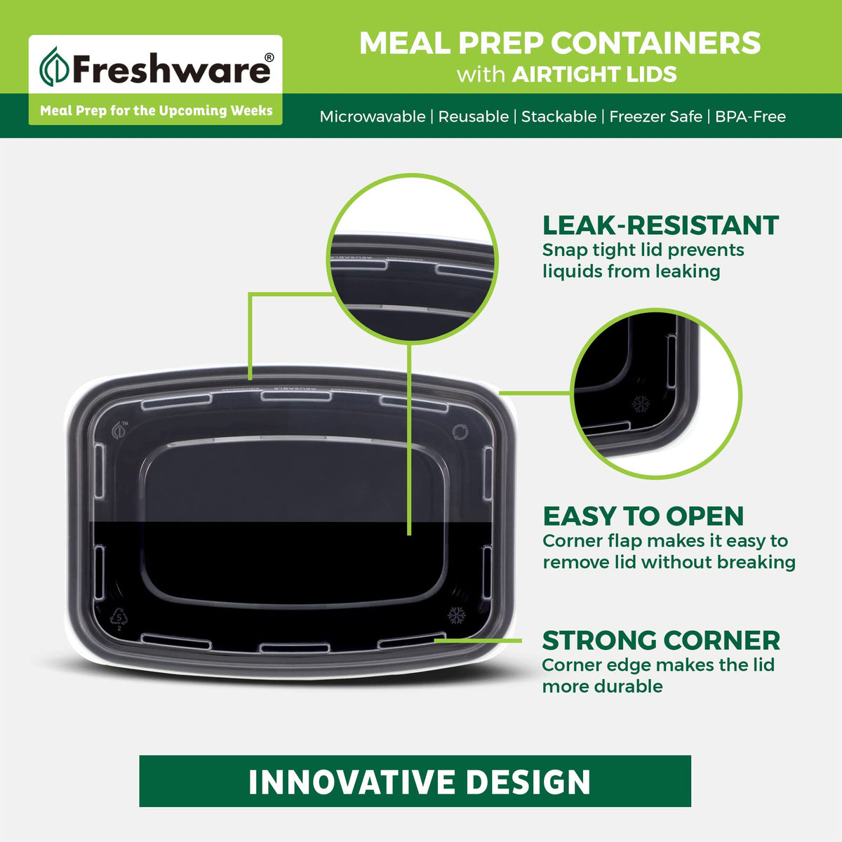 Freshware dishwasher-safe containers simplify cleanup after busy days.