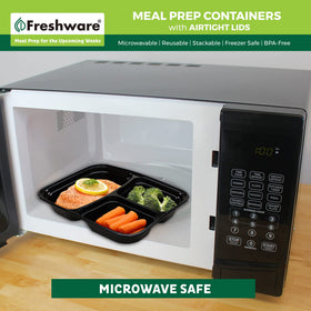 Freshware dishwasher-safe meal prep boxes for easy cleanup after meals