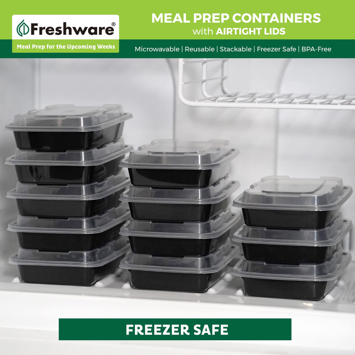 Freshware durable reusable design supports weekly meal prep.