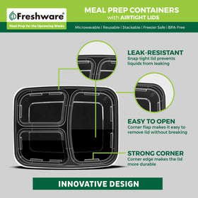 Freshware freezer-safe containers ideal for batch cooking and long-term storage