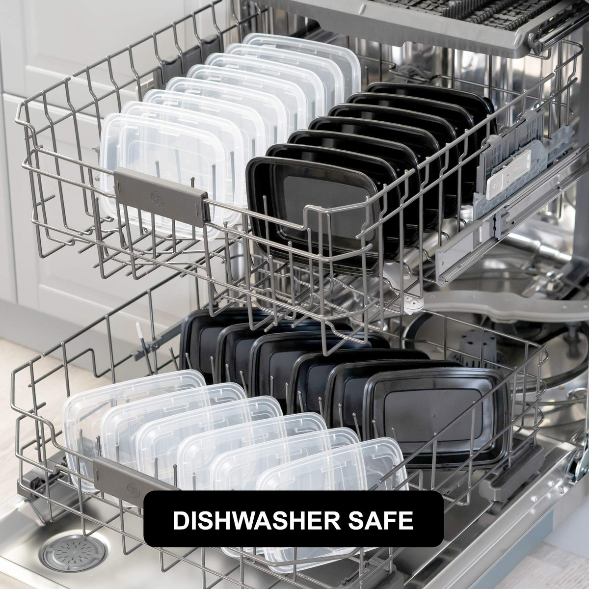 Freshware freezer-safe container stores pre-prepped meals for later.
