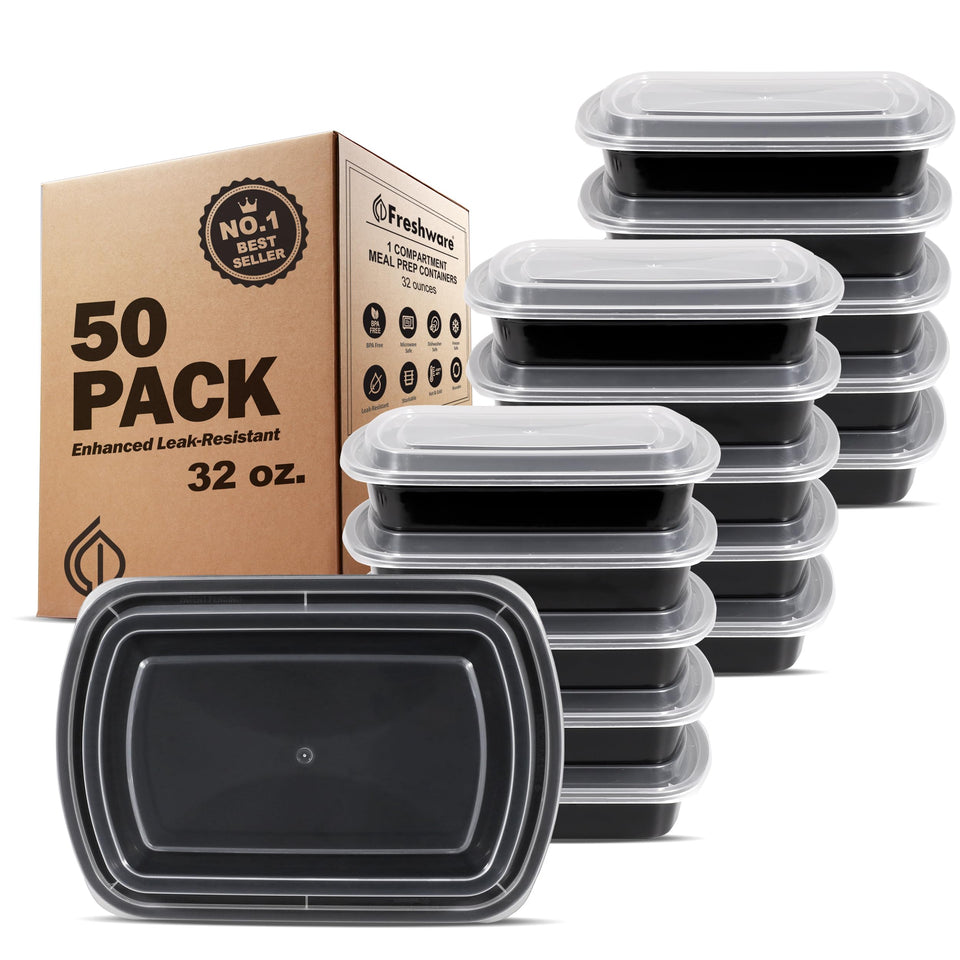 Freshware meal prep container with 1-compartment lid for organized lunches