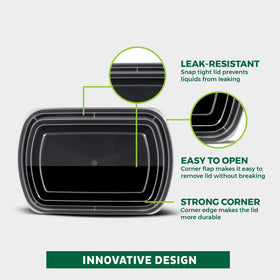 Freshware meal prep container showing stackable design for compact storage