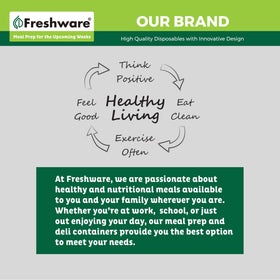 Freshware microwave, dishwasher, and freezer safe containers for daily use.
