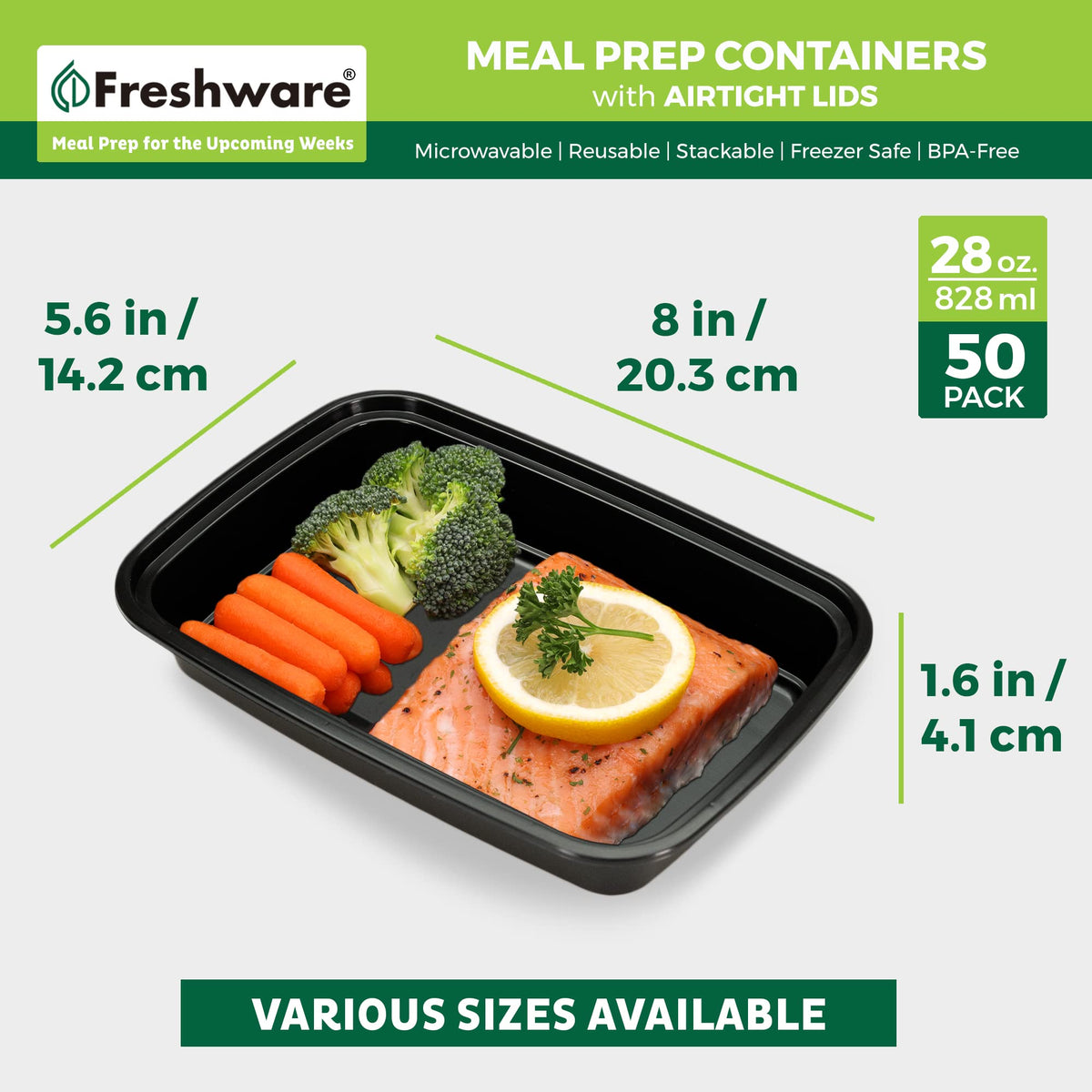 Freshware microwave-safe lunch box ready for quick heated meals.