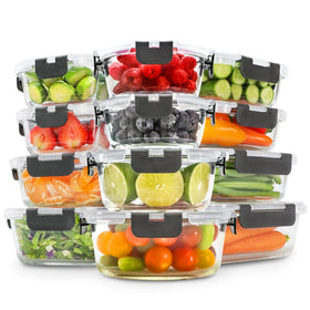 Freshware glass meal prep containers are BPA-free and easy to clean.