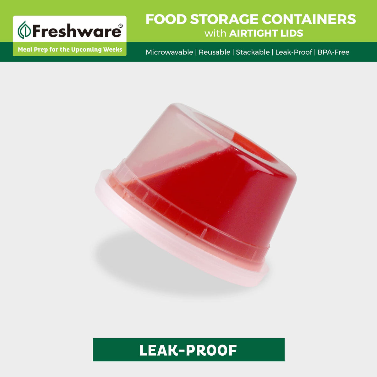 Freshware stackable deli containers help save fridge space and organize meals.