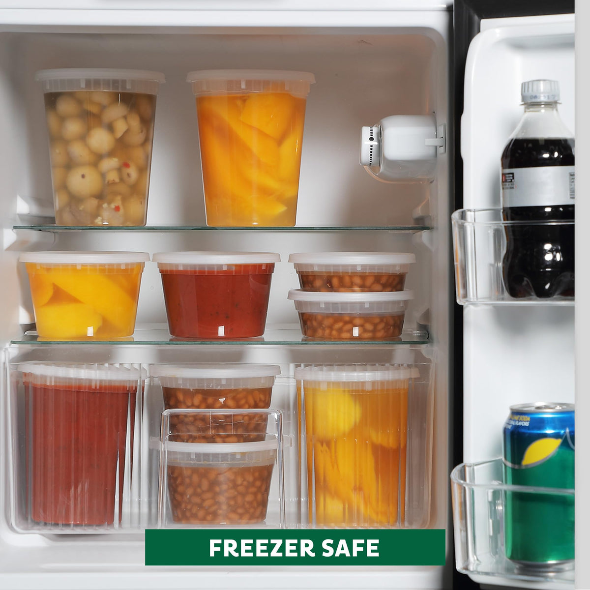 Freshware stackable lids with clear containers for easy organization.