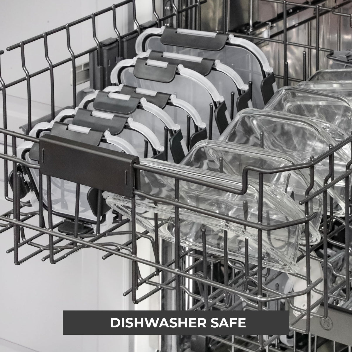 Freshware stackable glass containers save cabinet and fridge space in busy kitchens.