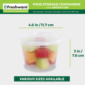 Freshware tight-seal lids prevent spills during transport.
