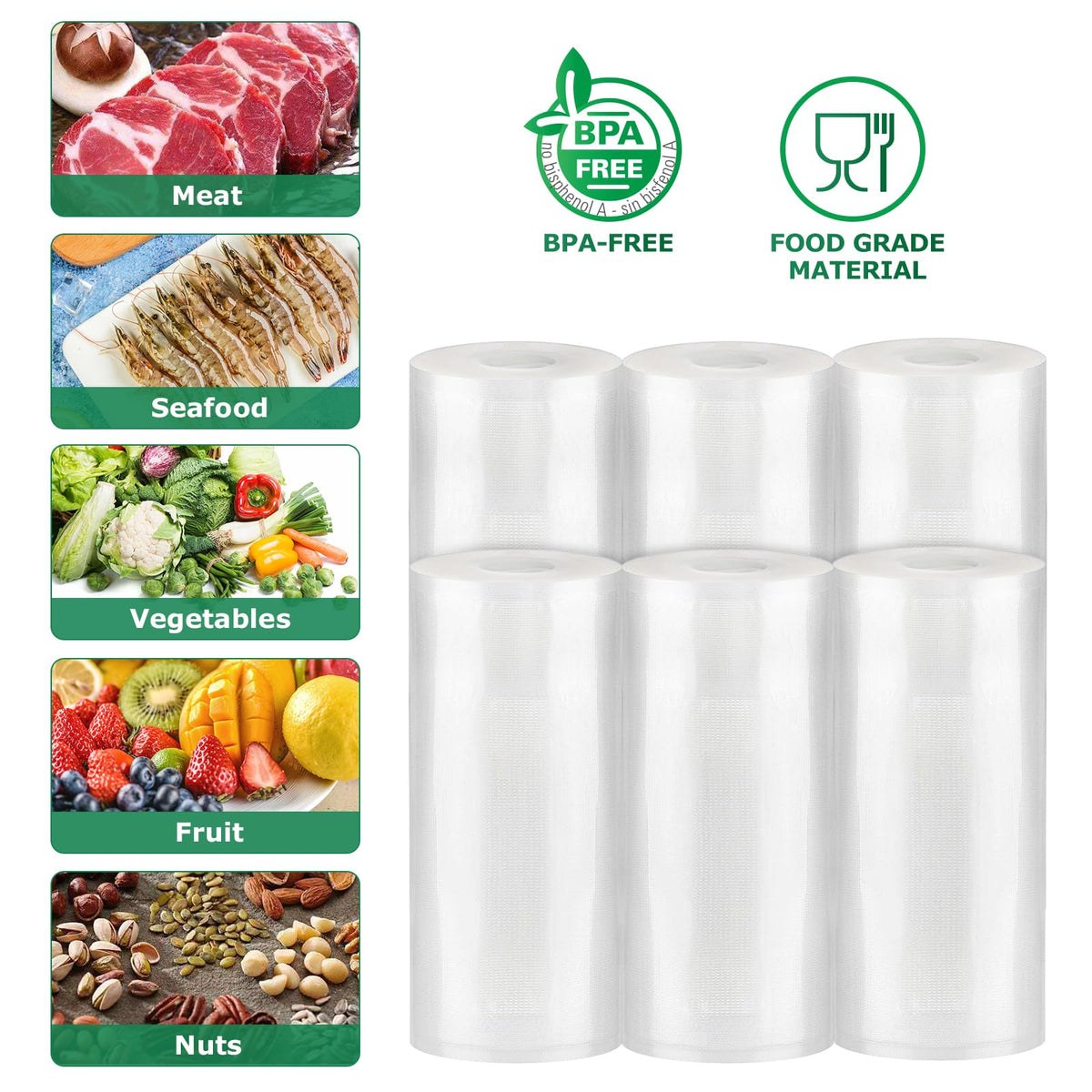 FRESKO freezer storage bags in use, keeping produce fresh and organized.