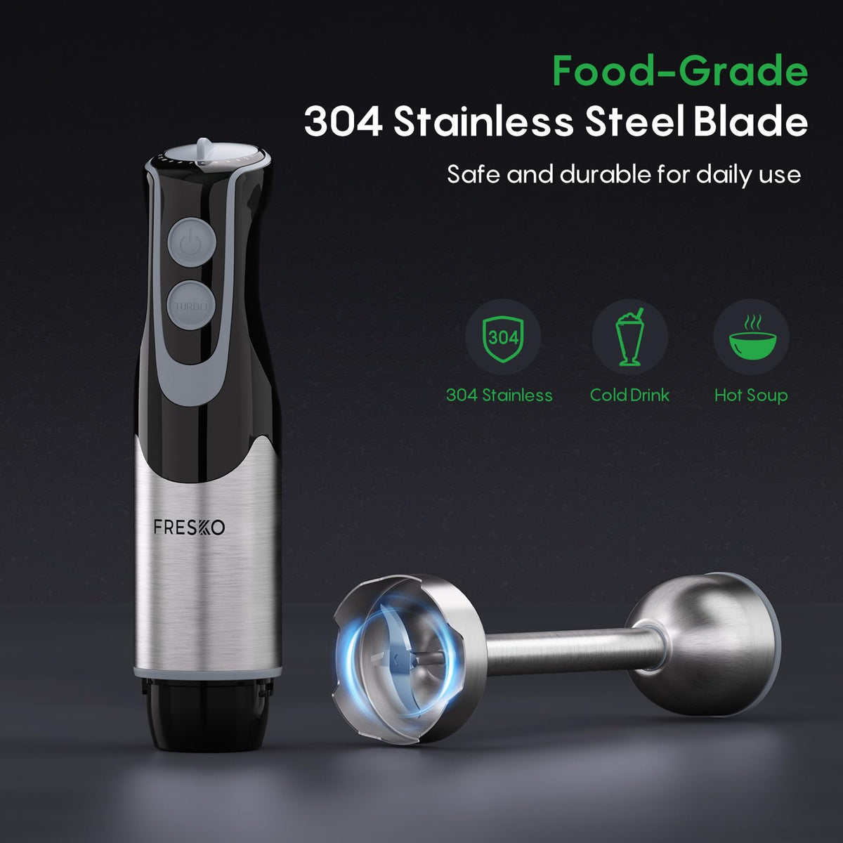 FRESKO ergonomic non-slip handle enables comfortable one-handed operation