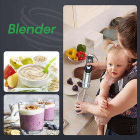 FRESKO immersion blender ergonomic handle offers comfortable grip during long blending sessions