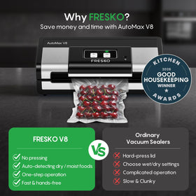 FRESKO 120W motor delivers strong seals for dry and moist foods