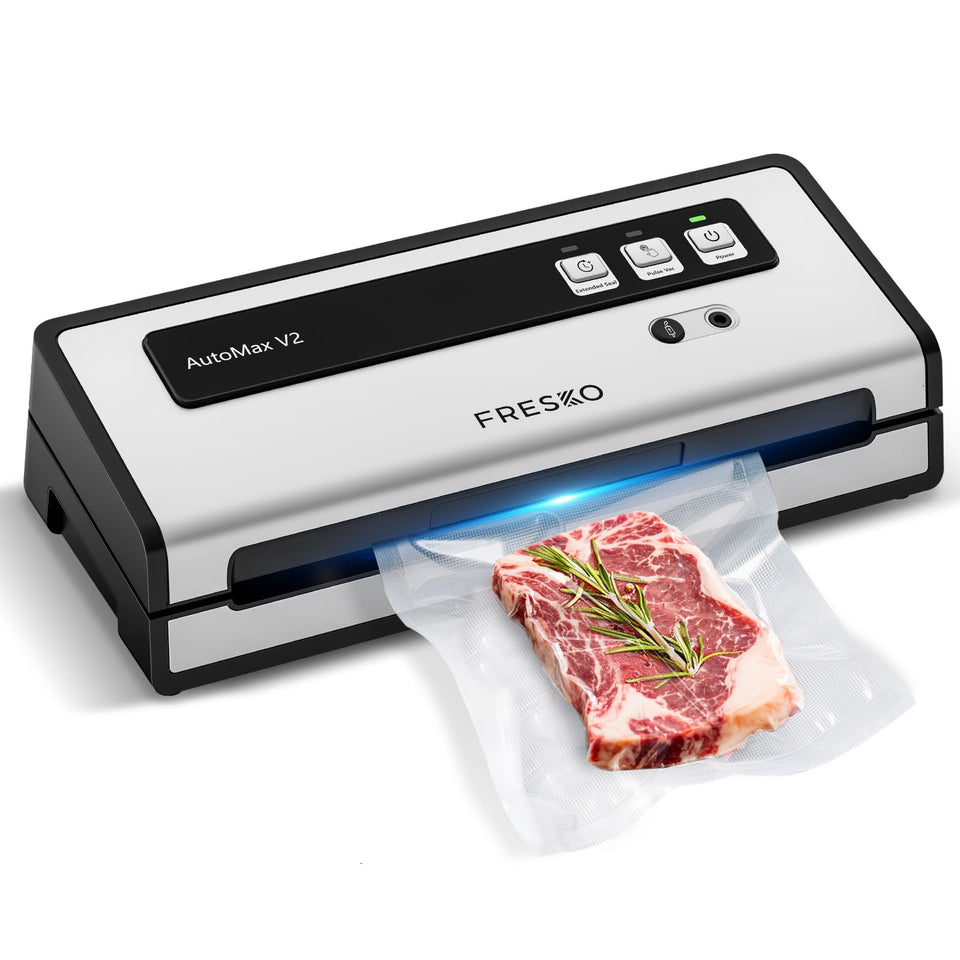 FRESKO vacuum sealer with automatic bag detection for steady seals during meal prep.