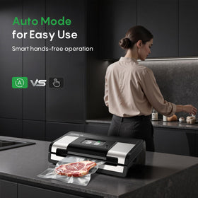 FRESKO vacuum sealer built-in cutter enables fast bag sizing during prep