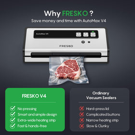 FRESKO pulse vac with extended seal protects delicate foods during sealing.