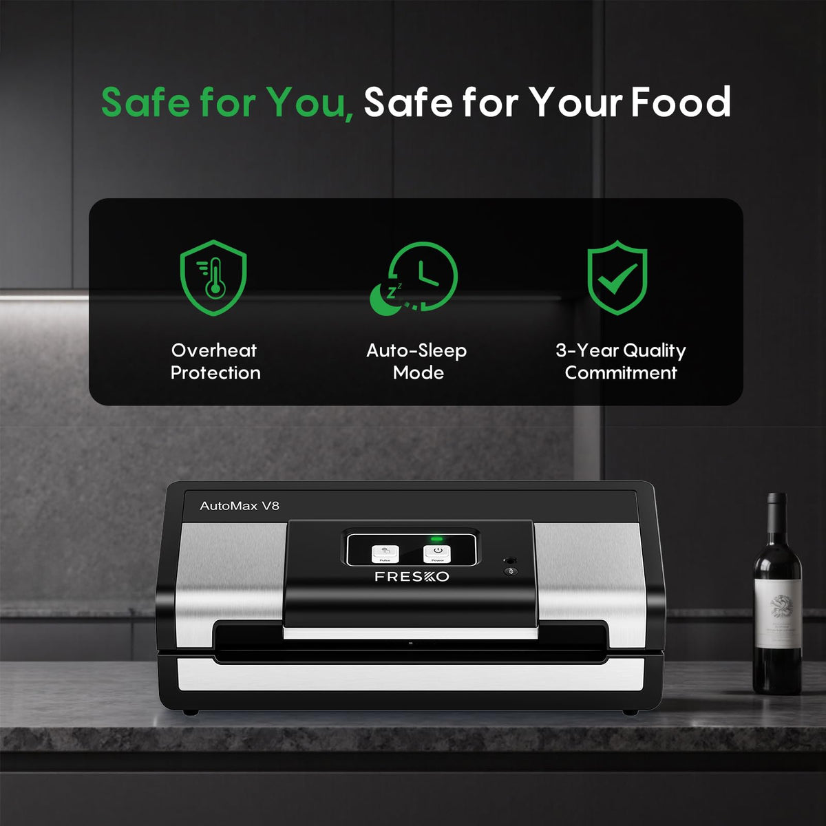 FRESKO wide sealing strip creates airtight seals and longer freshness