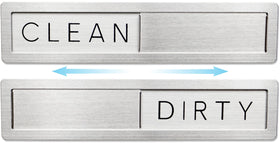 FridayVibez stainless steel dishwasher magnet front view shows clear clean/dirty cues for organized kitchens.