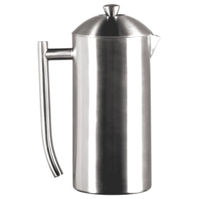 Frieling brushed stainless steel French press promises a smooth, sediment-free coffee experience