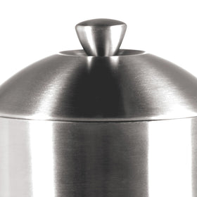 Frieling dishwasher-safe, durable press in a brushed finish for easy cleanup