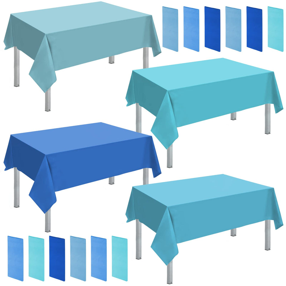 Frienda disposable rectangle tablecloth in the blue series protects surfaces with color