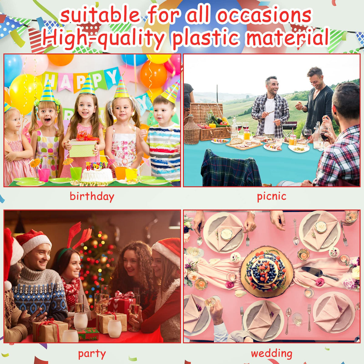 Frienda colorful plastic tablecloth serves as dust sheet or matting