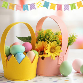 Frienda six-color set of felt Easter baskets for sharing
