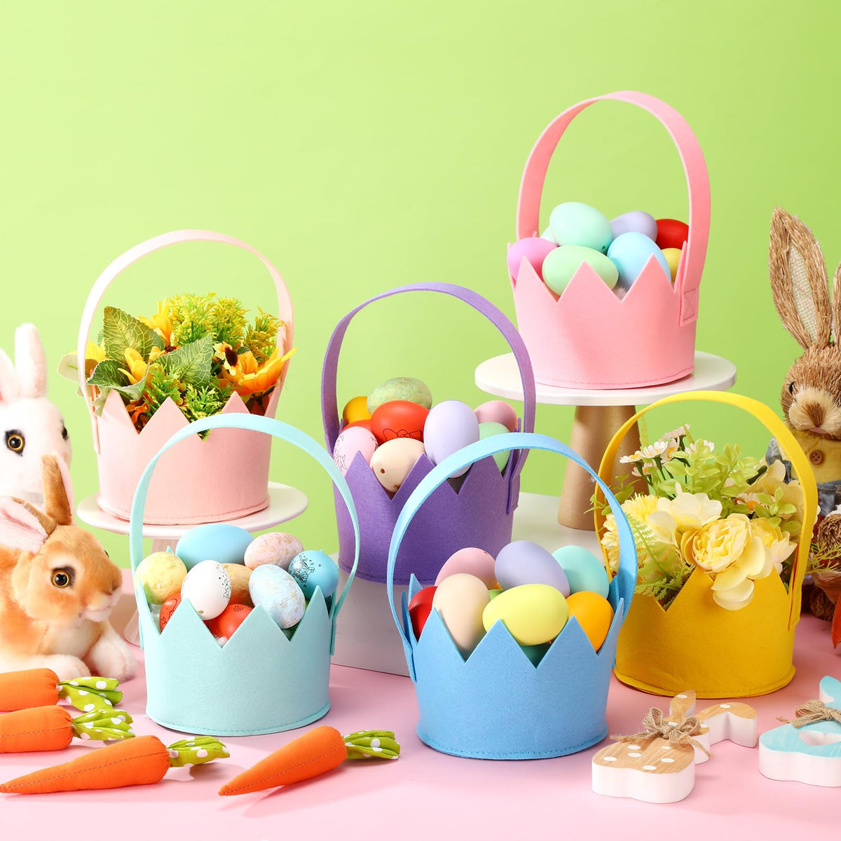 Frienda Easter basket with eggshell design for festive décor