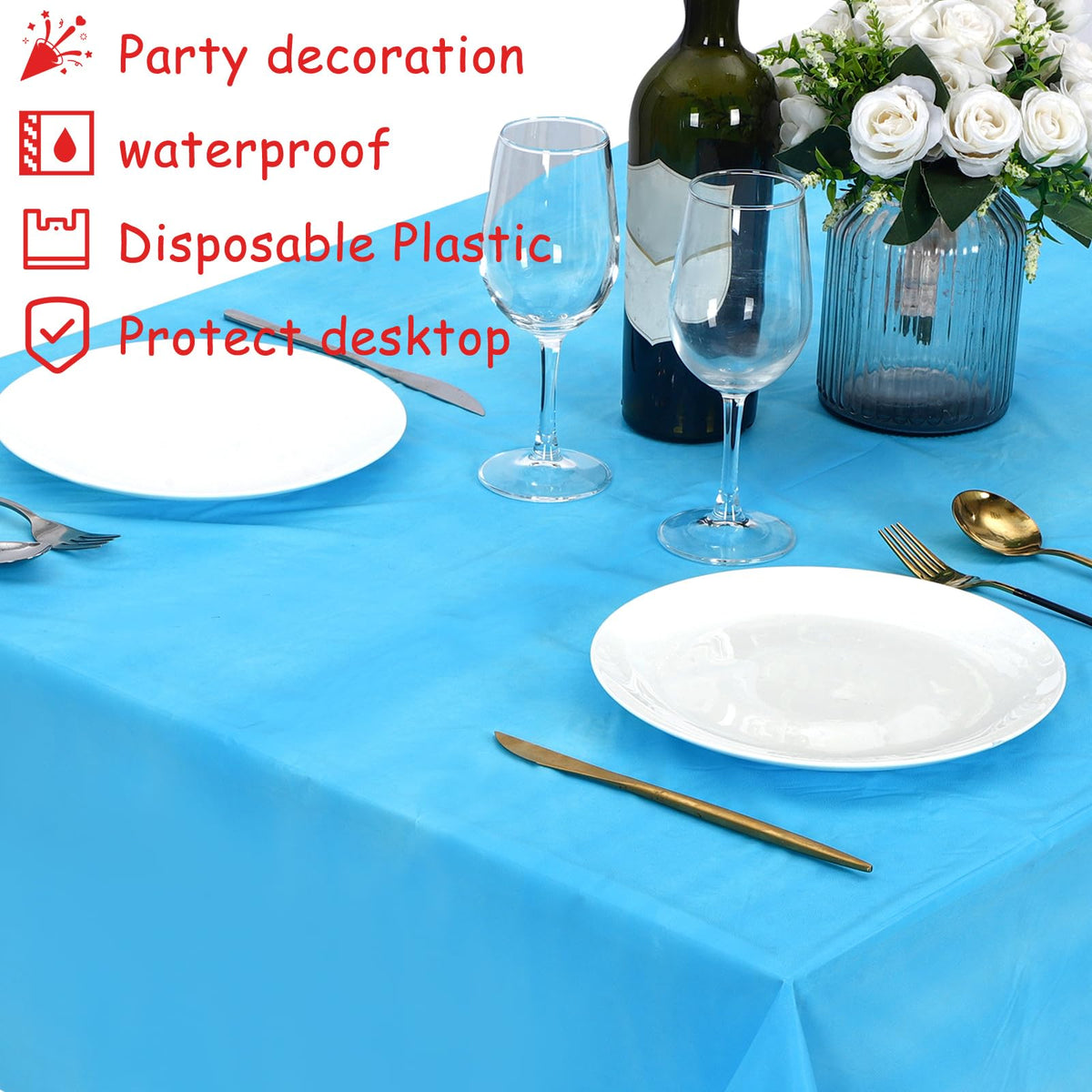 Frienda rectangle tablecloth can be cut to fit different table sizes