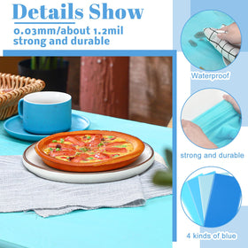 Frienda rectangle tablecloth spread on a table ready for party use