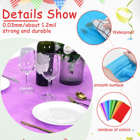 Frienda waterproof stain-resistant plastic tablecloth protects surfaces during celebrations