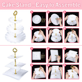 Frigg dessert table display set assembly and storage, quick setup.