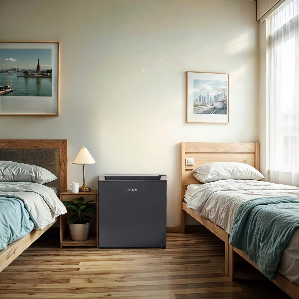 Frigidaire compact fridge suitable for dorm rooms and desks