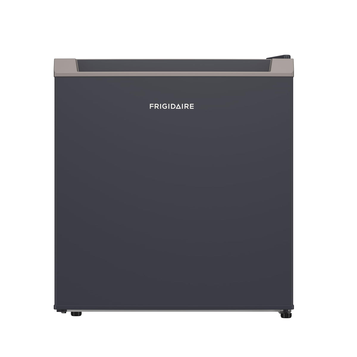 Frigidaire 1.6 cu ft compact fridge front view in black for stylish small-space cooling