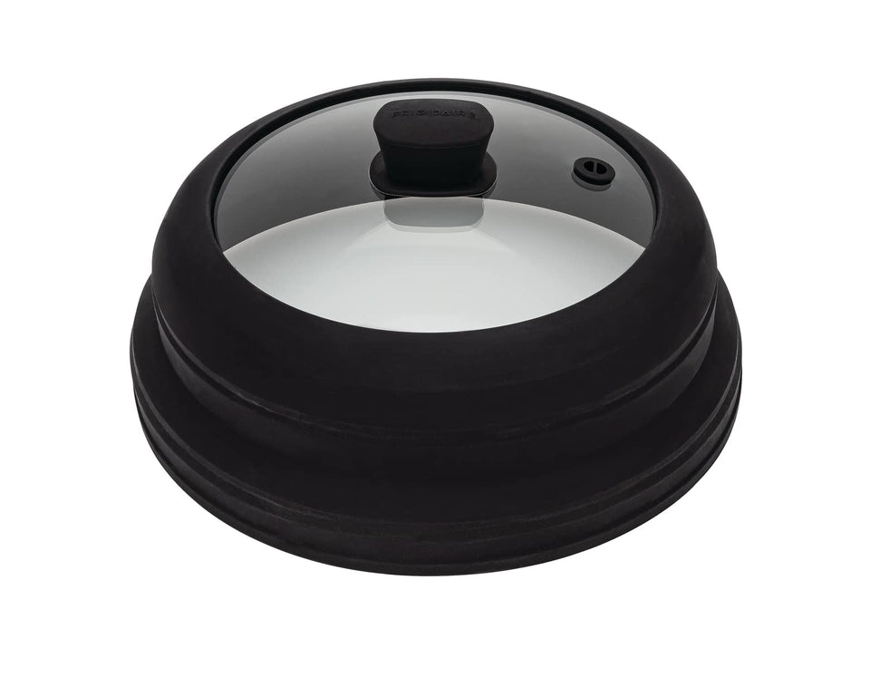 Frigidaire Collapsible Microwave Splatter Cover assembled reduces splatters for easier cleanup