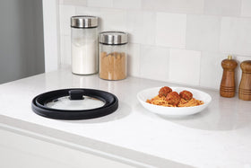 Frigidaire Collapsible Microwave Splatter Cover is dishwasher safe for quick cleanup