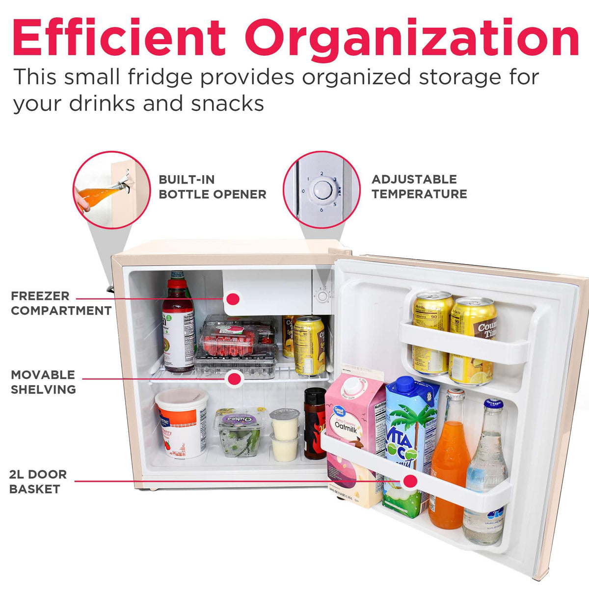 Frigidaire Coral EFR176 ice cube tray and chiller compartment for guests