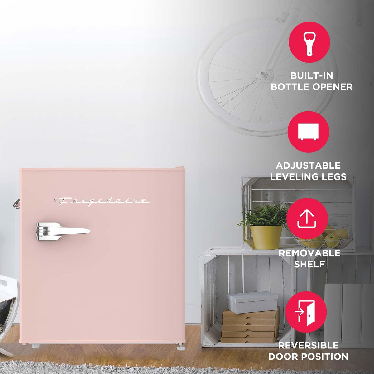 Frigidaire Coral EFR176 interior with adjustable shelves for versatile storage