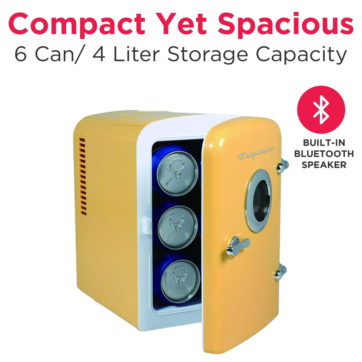 Frigidaire Curtis EFMIS151 4-liter capacity stores drinks and skincare in a compact cooler.