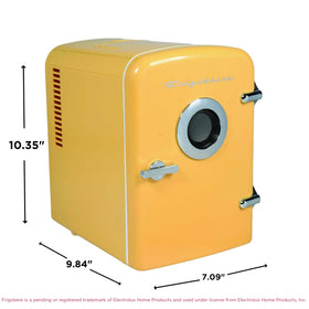 Portable Frigidaire Curtis EFMIS151 with handle for easy transport.