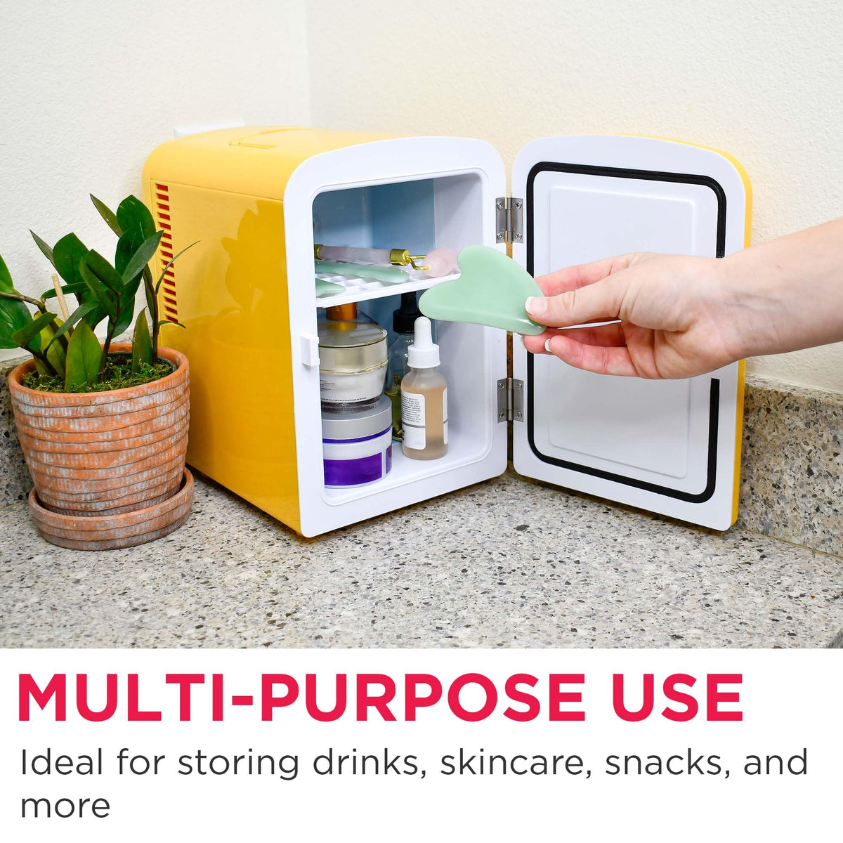 Skincare-focused interior: Frigidaire Curtis EFMIS151 keeps beauty items fresh.