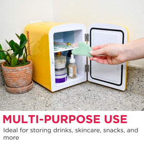 Skincare-focused interior: Frigidaire Curtis EFMIS151 keeps beauty items fresh.