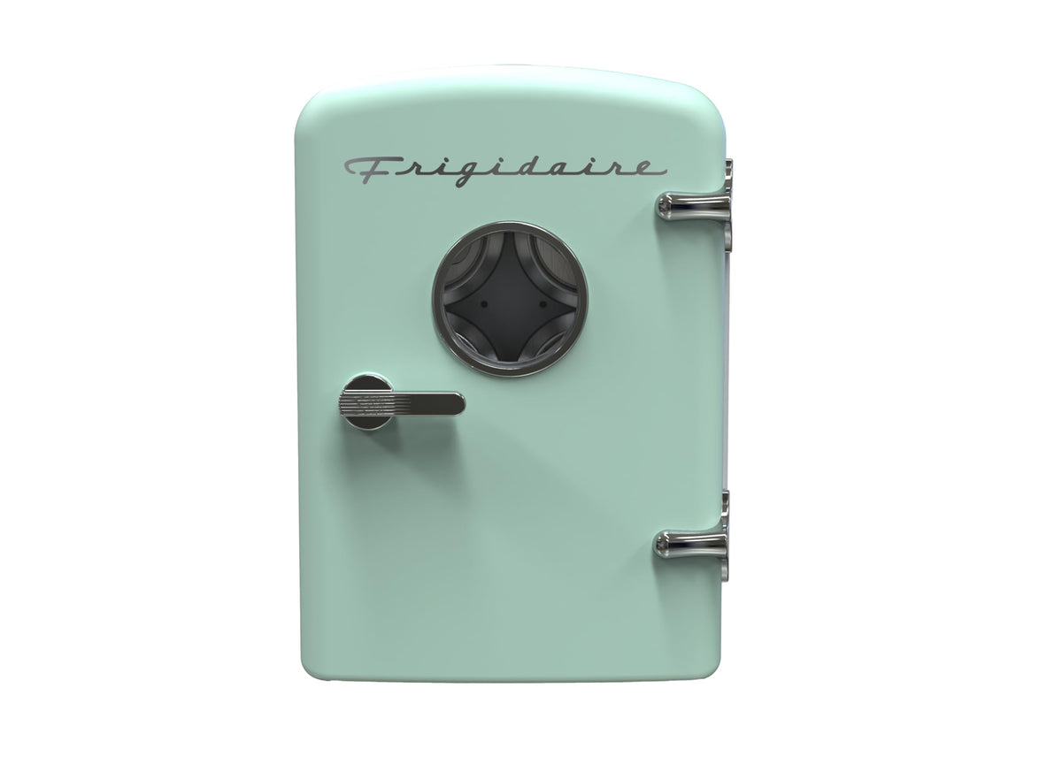 Frigidaire EFMIS171 front view green mini fridge for compact spaces