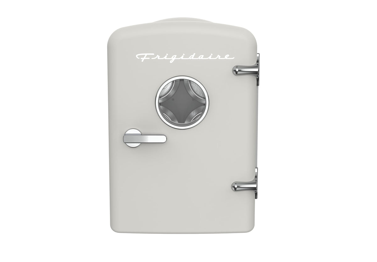 Frigidaire EFMIS171 front view highlights compact design for desks and nightstands.