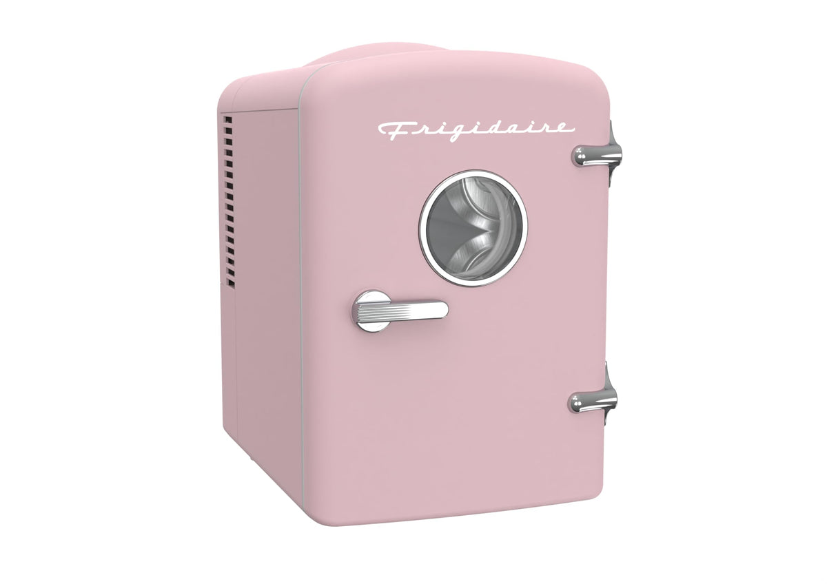 Frigidaire EFMIS171 pink compact fridge interior space for snacks and beverages
