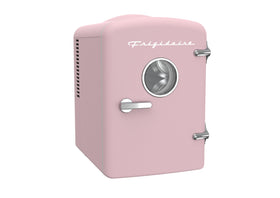 Frigidaire EFMIS171 pink compact fridge interior space for snacks and beverages